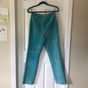 Vintage High Waisted Blue Suede Pants